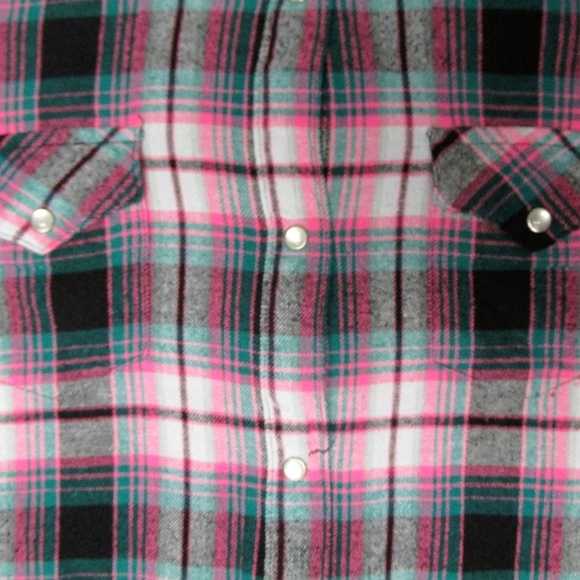 Wrangler Girls Snap Button Flannel Shirt Size 2XL - Picture 3 of 3